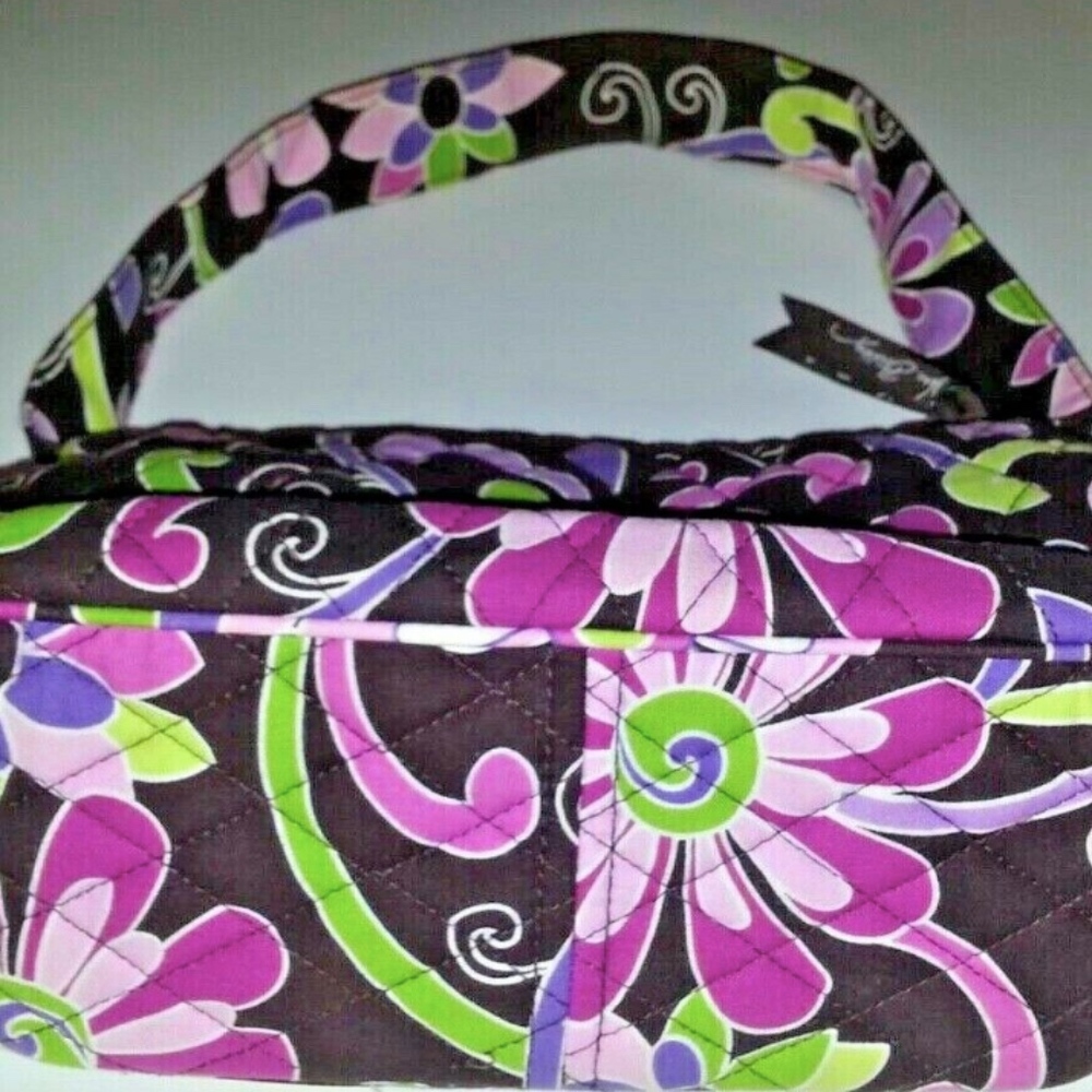 RARE Vera Bradley VINTAGE Ret. PINK Purple Floral Shoulder Bag Purse Retro Style - Picture 7 of 8